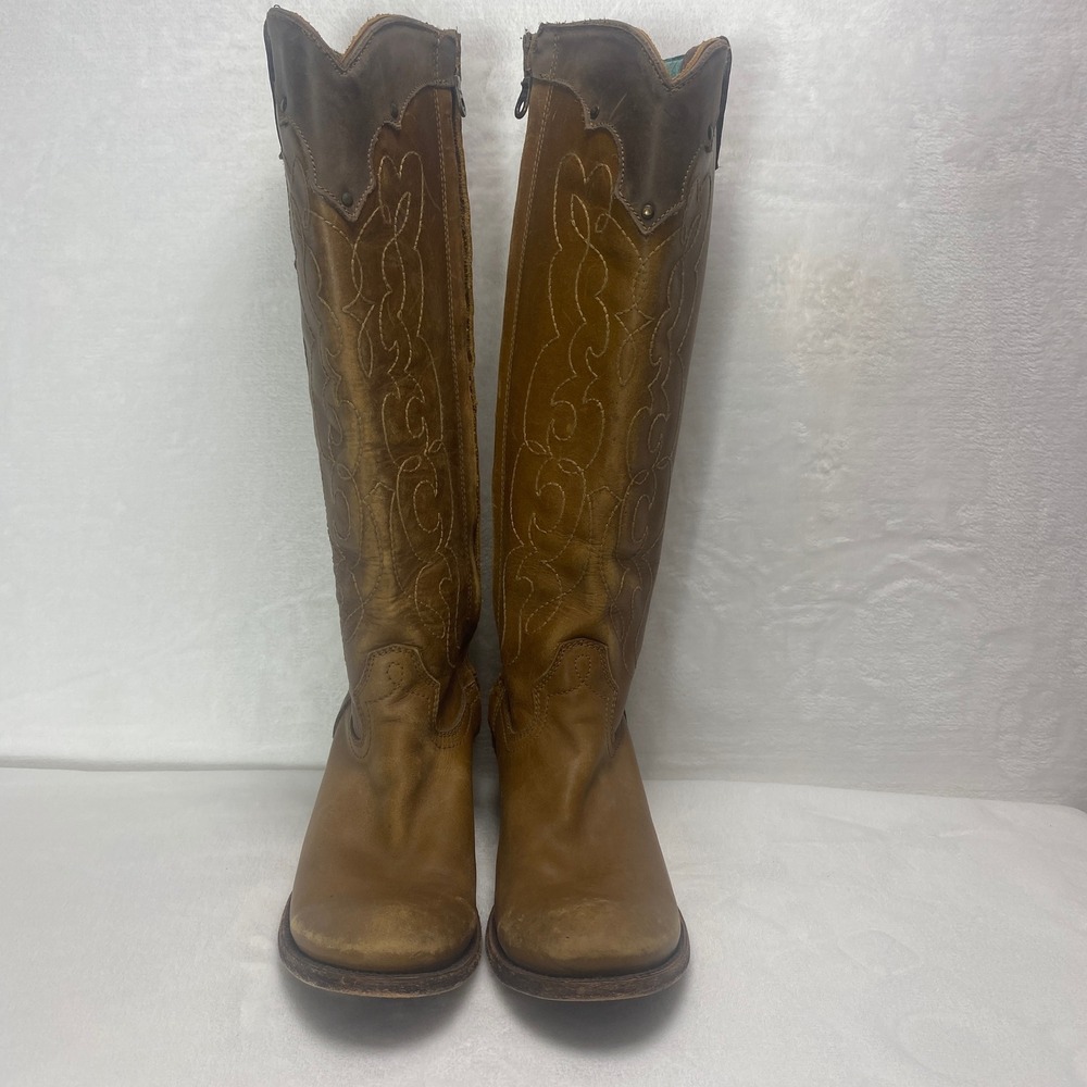 Corral VTG 1971 Leather‎ Boots Women Size 7.5M Brown Western Knee High Mexico